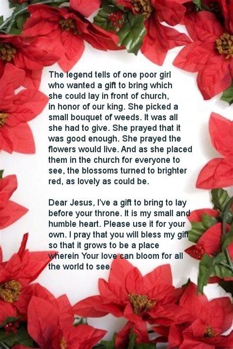 christmas thoughts christmas poems legend of the poinsettia