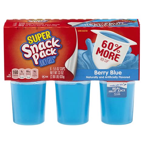 Super Snack Pack Berry Blue Gels 6ct Pudding And Gelatin Cups Meijer