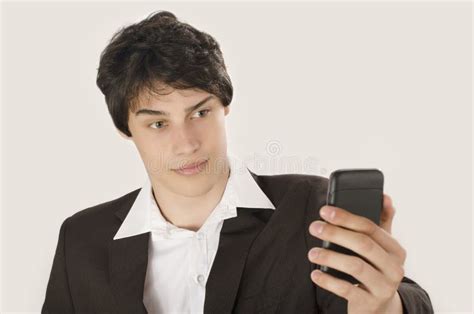 Happy Businessman Taking A Selfie Photo With His Smart Phone Stock
