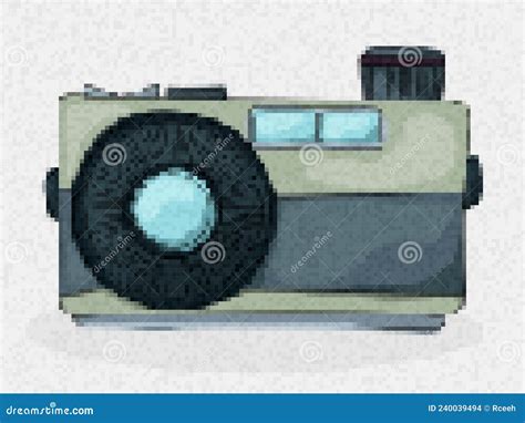 Pixel Art Digital Camera 2 Stock Vector Illustration Of Line 240039494