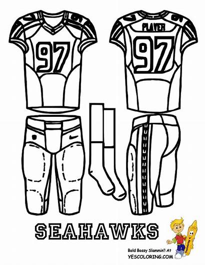 Coloring Seahawks Pages Football Seattle Uniform Jersey