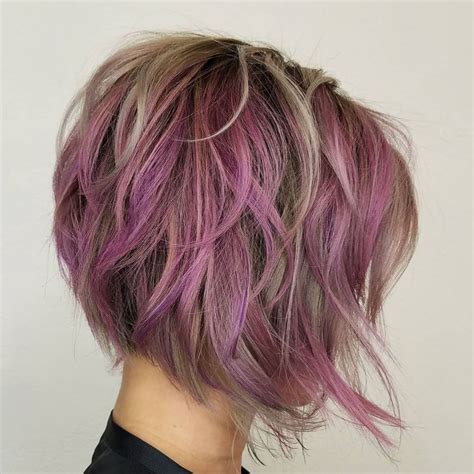 Pastel Purple Layered Bob Layered Bob Hairstyles Hair Styles Modern