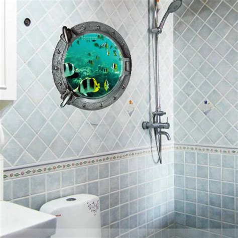 3d Vinyl Wall Stickers Underwater World Submarine Fish Pvc Mural Decal