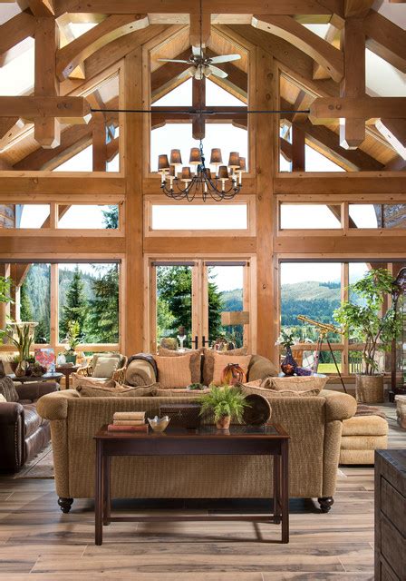 Rustic Single Level Log And Timber Hybrid Home Silver Valley Residence
