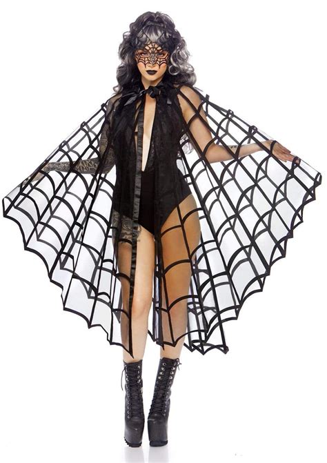 Velvet Spider Web Cape Costume Poncho In 2021 Cape Costume Easy Costumes Costume Cape