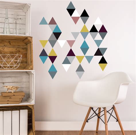 45 Modern Art Triangle Wall Decals Color 2 Eco Friendly Peel And Stic