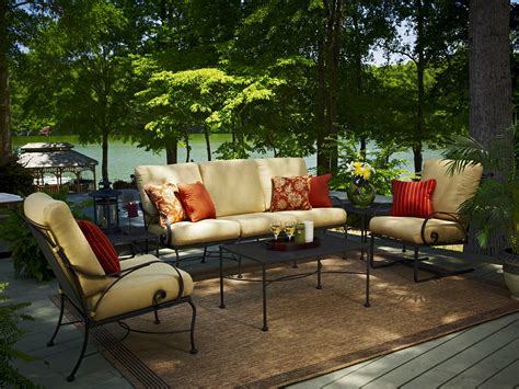 When cushions added to patio chairs made from these materials, they become more comfortable. Meadowcraft Monticello Deep Seating Wrought Iron Spring ...