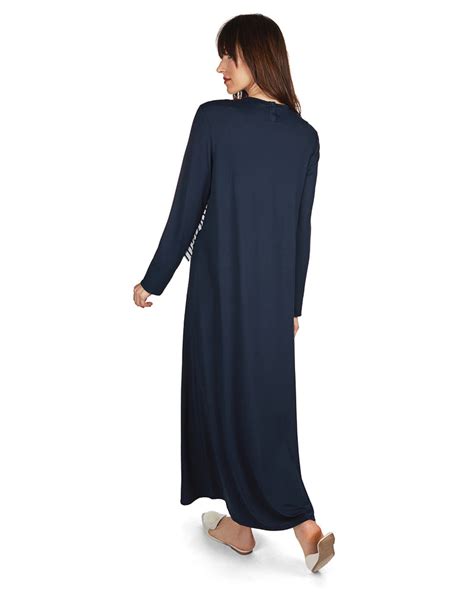 Womens Modest Soft Nursing Gown With Lace Accents