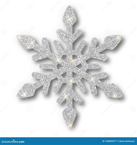 Silver Snowflake Christmas Decoration Covered Bright Glitter Silver