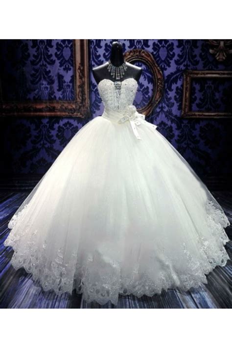 Ball Gown Sweetheart Tulle Wedding Dresses Strapless Wedding Gowns Us