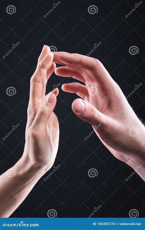 A Close Up Of Two Hands Male And Female Gently Touch Each Other The Concept Of Tremulous