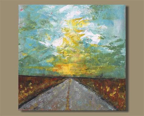 Abstract Painting Sunset Painting Of A Road By
