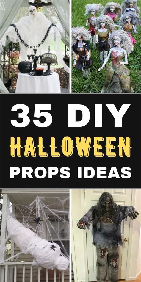 Halloween Props And Decorations Are Featured In This Collage With The