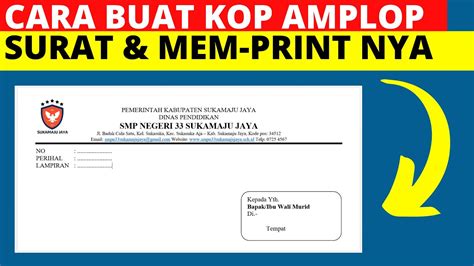 Contoh Penulisan Kop Surat Di Amplop Contoh Surat Pemberitahuan Mudah