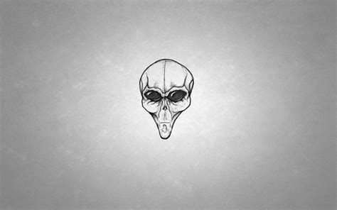 Digital Art Minimalism Skull Drawing Aliens Monochrome Wallpapers