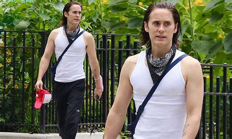 Jared Leto Shows Off His Lean Muscles In A White Tank Top Following A