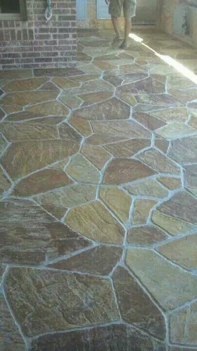 Stamped concrete comes in many patterns shapes & sizes. Stamp and stained concrete patio to look like Flagstone ...