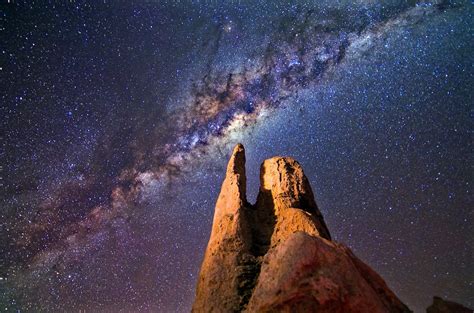 Banco De Imagens Montanha Luz Noite Estrela Via Láctea Cosmos