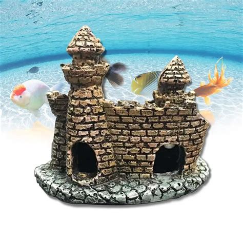 Buy Aquarium Fish Tank Ornament Castle Hiding Cave