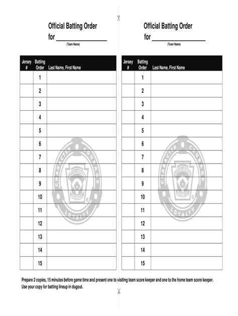 Batting Lineup Template Fill Online Printable Fillable Blank
