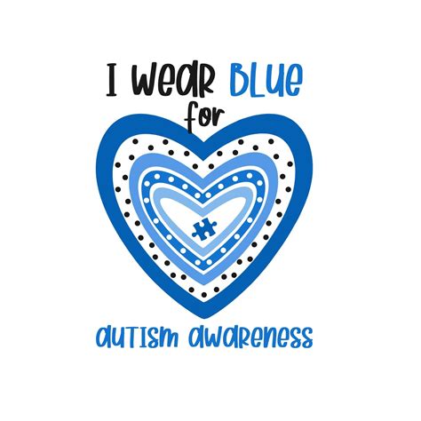 I Wear Blue For Autism Awareness Png Png Printable Digital Etsy