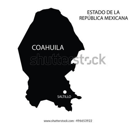 Estado De Coahuila Mexico Vector Map Stock Vector Royalty Free 496653922