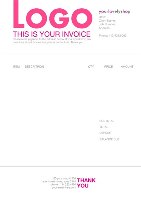 Example Of Line In Graphic Design Invoice Design Template Sample