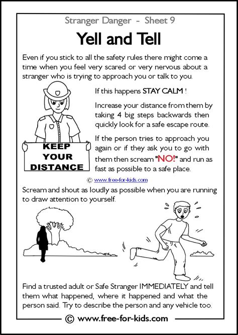 Yell And Tell 13 Free Printables About Stranger Danger
