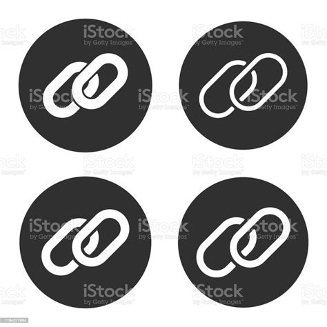 Chain Link Icon Shape Button Set Hyperlink Connection Linked Logo