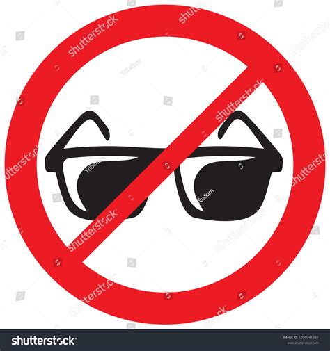 No Sunglasses Sign Prohibition Icon Not Stock Vector Royalty Free