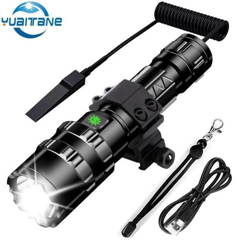 65000 Lumens Led Tactical Flashlight Ultra Bright Usb Rechargeable Waterproof Scout Light Torch