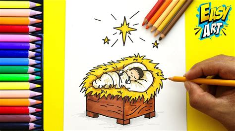 Cómo Dibujar Al NiÑo JesÚs De Navidad Fácil How To Draw Baby Jesus