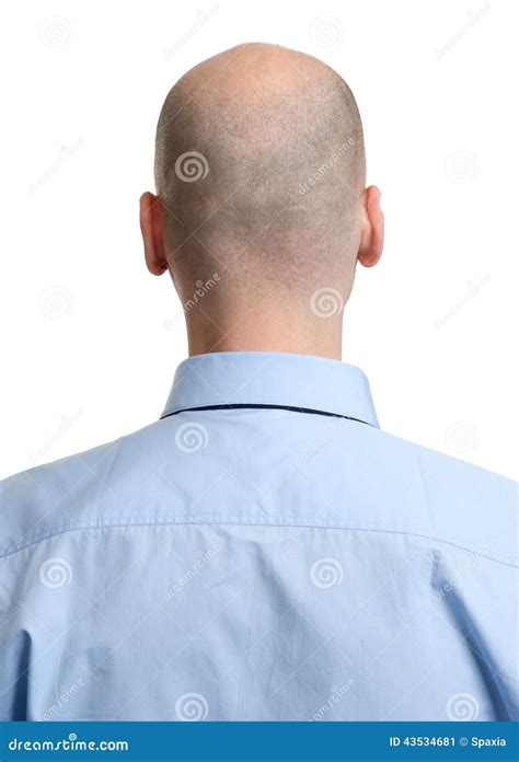Adult Man Bald Head Rear View Stock Image Image Of Back Completely