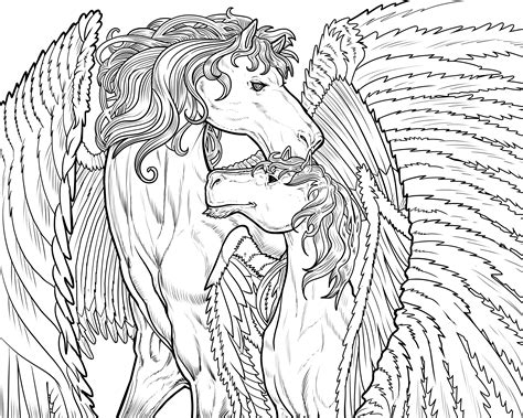 Pegasus Coloring Pages For Adults At Free Printable