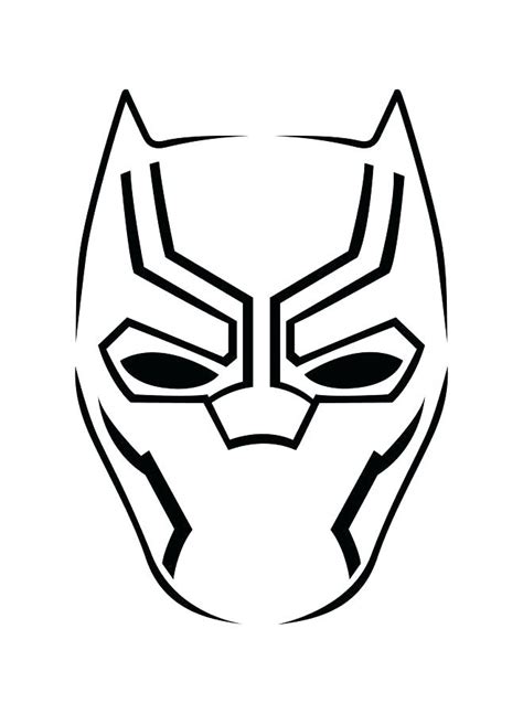 Black Panther Lineart Mask Coloring Page Free Printable Coloring Pages