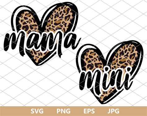 Digital Drawing Illustration Mommy And Me Outfits Mama Png Clipart Leopard Print Png Mama Mini