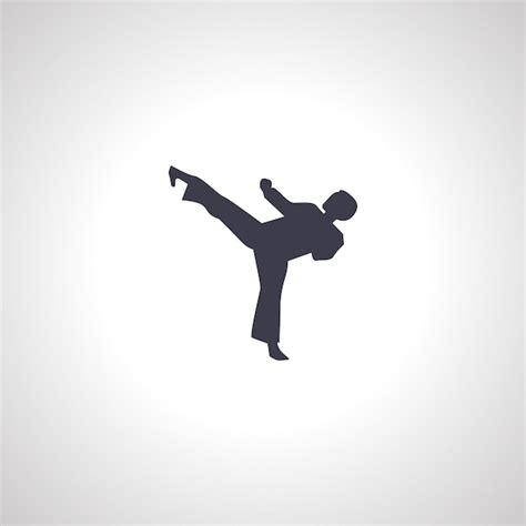 Premium Vector Karate Icon Karate Kick Silhouette