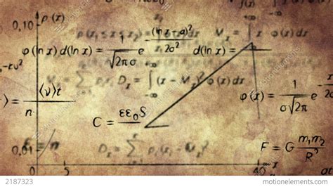 Math Physics Formulas On Old Paper Loopable Stock Animation | 2187323
