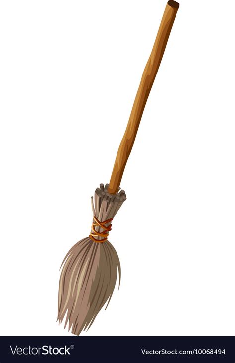 Old Broom With Long Handle Royalty Free Vector Image