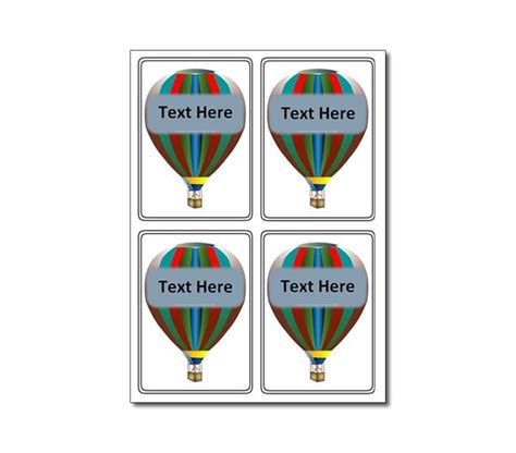 Hot Air Balloon Themed Registration Name Cards Name Cards Classroom