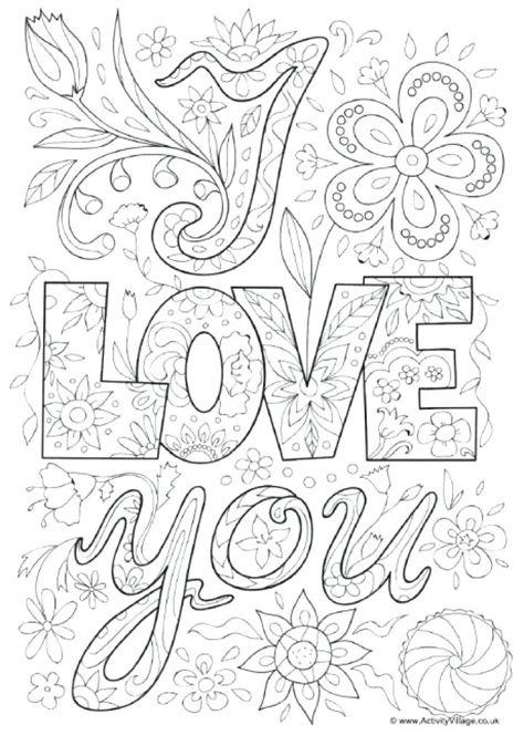 I Love You Coloring Pages For Adults At Free