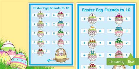 Easter Egg Number Bonds To 10 A4 Display Poster