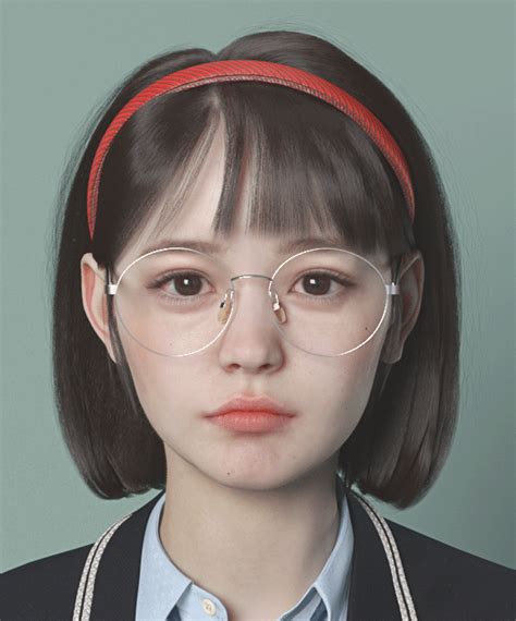 Artstation School Girl Seokyun Jang 肖像画の芸術 デジタル彫刻 絵 人
