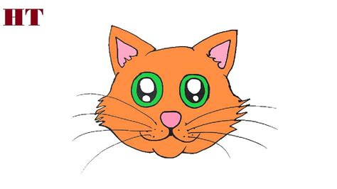 How To Draw A Cartoon Cat Face Easy In 2020 Cartoon Cat