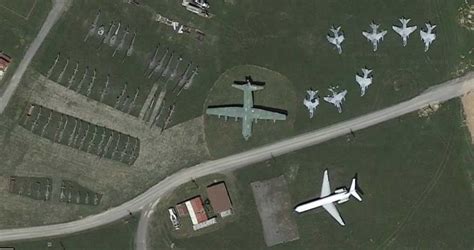 Airplane Boneyard At The Aberdeen Proving Grounds In Maryland Aerial