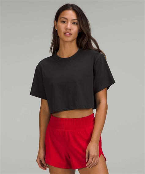 Lululemon All Yours Cropped T Shirt Black Lulu Fanatics