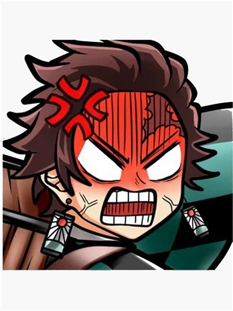 Tanjiro Angry From Demon Slayer Sticker By Hiashijugo Redbubble