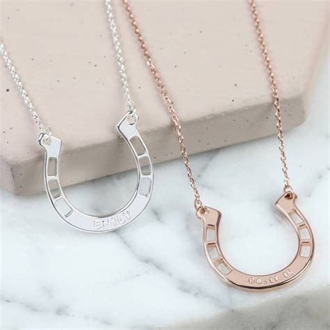 Personalised Horseshoe Necklace In 2020 Horseshoe Necklace Simple