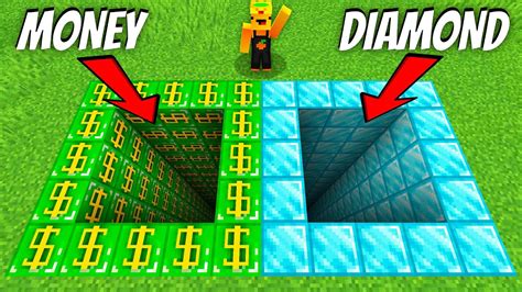 Which Secret Pit Choose In Minecraft Money Pit Vs Diamond Pit Youtube