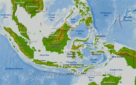 1500x752 / 241 kb go to map. java indonesia | Physical map of Indonesia | Indonesia, Map, Borneo